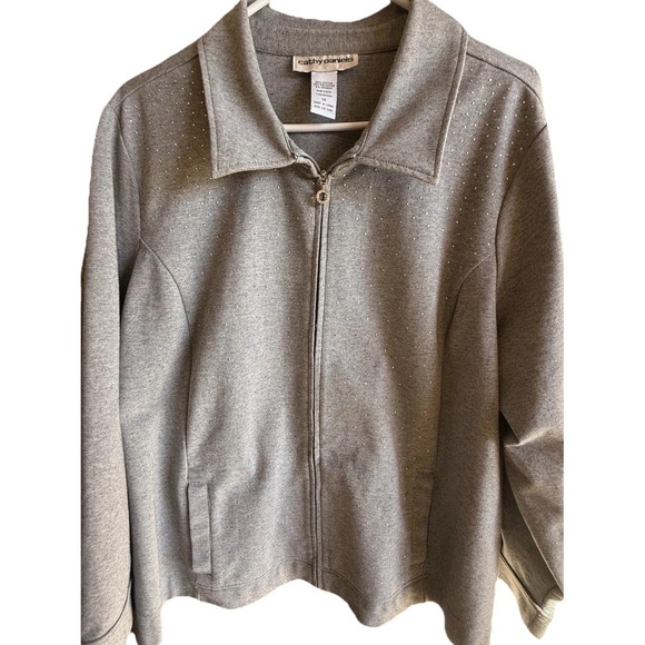 Cathy Daniels Tops - Cathy Daniel's Full Zip Sweatshirt With Sparkle Size 1X -see Photos